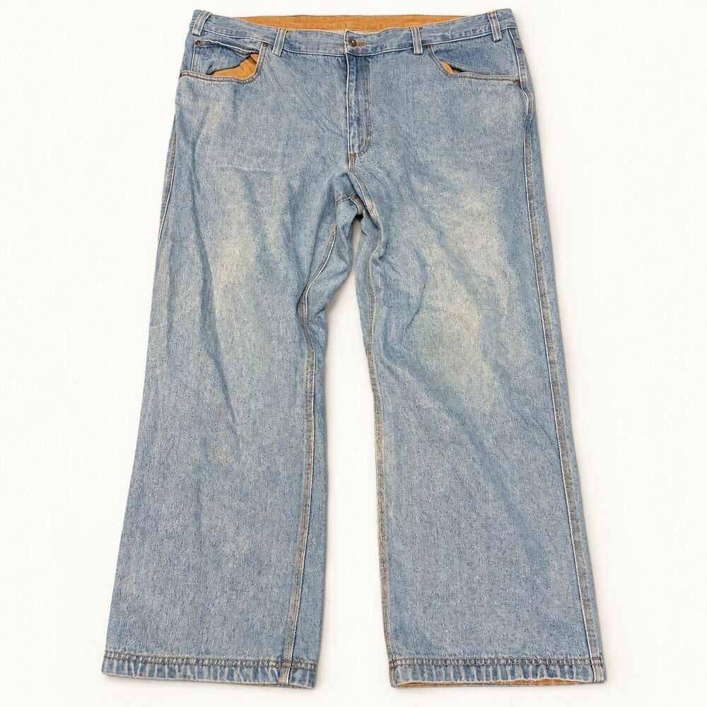Duluth Trading Co Jeans 48x30 Light Wash Blue Denim 100% Cotton